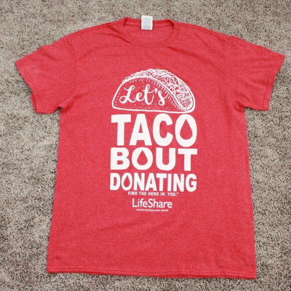 Delta Other - Vintage Y2K Taco T-Shirt Adult Medium Red Graphic Funny Food Tee